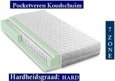 1-Persoons Matras -POCKET HR45 KOUDSCHUIM 7 ZONE 25 CM  - Stevig ligcomfort - 90x220/25