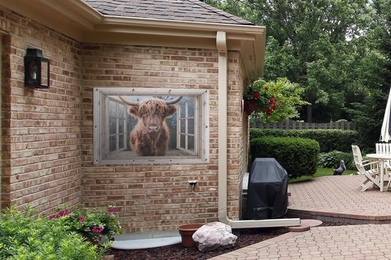 Affiche de jardin Scottish Highlander - Vache - Berg - Transparent - 120x80 cm