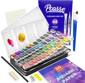 Pcasso® Aquarelverf set - 18 Kleuren  + 3 Brushes - Aquarel - Aquarelverf - Waterverf - Schilderen - Compleet pakket
