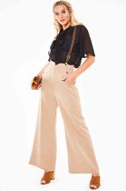 Voodoo Vixen Flared broek -S- Safari with leopard print suspenders Bruin