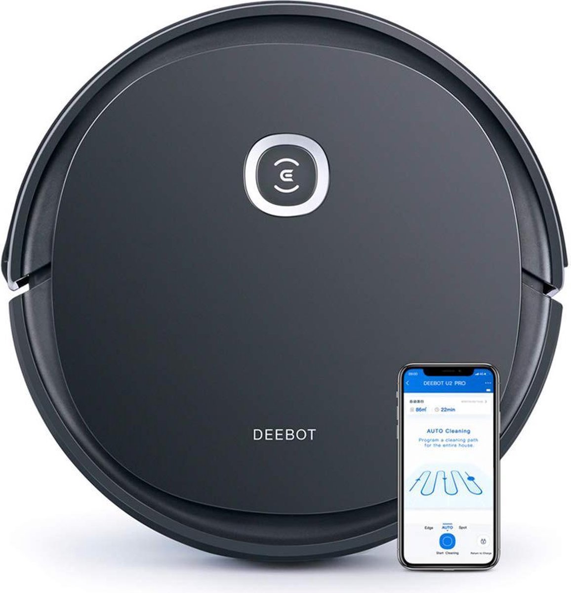 Ecovacs Deebot U2 Pro robotstofzuiger 0,4 l Zakloos Zwart