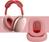 Luxe Lederen Oorkussen Set Geschikt Voor Apple Airpods Max - Vervangende Koptelefoon Earpads - Oor Kussens - Ear Pads - Oorkussens Met Memory Foam Binnenlaag - Roze