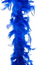 Carnaval verkleed veren Boa kleur blauw 2 meter - Verkleedkleding accessoire