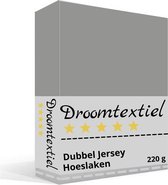 Droomtextiel Dubbel Jersey Hoeslaken Paars Lits-Jumeaux 180x220 cm 100% Katoen - Hoge Hoek - Heerlijk Zacht - Strijkvrij - Rondom elastiek - Stretch - Dubbel Dikke Kwaliteit