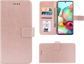 Hoesje Samsung Galaxy A52 - Hoesje Samsung Galaxy A52s 5G - Bookcase - Pu Leder Wallet Book Case Rose Goud Cover