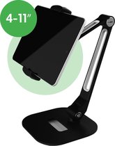 DoDusta Tablet & Telefoon houder XL - 360 ° Draaibaar Flexibel voor op tafel, kantoor en bureau - Universeel voor smartphone, tablet en camera - Stevige aluminium voetsteun - Zwart