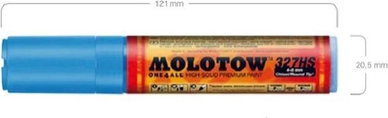 Molotow 327HS Zinc Yellow - Marqueur acrylique jaune - Pointe biseautée 4-8mm - Couleur jaune