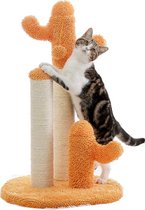 Knoedel Krabpaal - Cactus Krabpaal - Krabpaal Voor Katten - Met Kattenspeeltje - Maat M - Oranje
