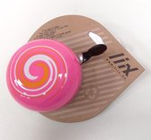 Liix - fietsbel Swirl - design - roze met wit - XL formaat