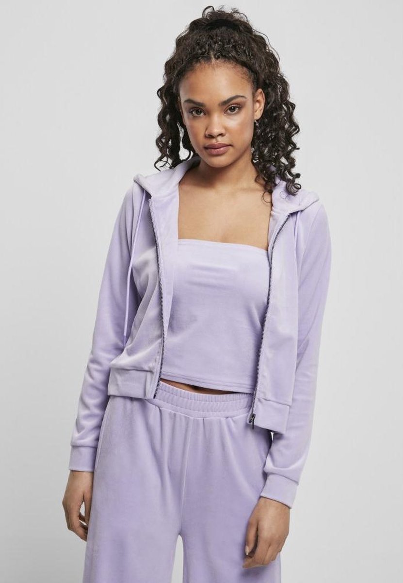 Urban Classics Velvet Vest met capuchon M Paars