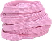 Lacets plats 8mm polyester Vieux rose 150cm