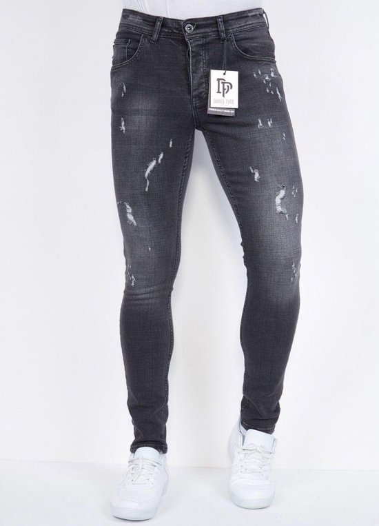 ASOS Denim Smalle Jeans Met Stretch En Scheuren in het Zwart voor heren Heren Kleding voor voor Jeans voor Slim jeans 