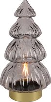 Countryfield- Kerstboom - Glas - Tafellamp - Sierlamp - LED - Batterij - Grijs - 31cm