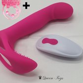 Cockring oplaadbare afstandsbediening - Inclusief vibrerende ring - Anaal dildo of extra vagina -Penisring met clitorisstimulans -  USB magnetisch oplaadbaar