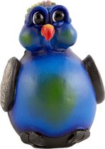 Crazy Clay Comix Cartoon - pinguin - vogel - beeld - Pipino - blauw - uniek handgeschilderd - massief beeld