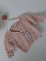 Baby vestje - meisje vest - winter - roze - maat 74/80 ( handgemaakt Sweet Baby Bedstraw )