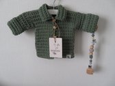 Baby vestje - prematuur vest - winter - groen - maat 46 ( handgemaakt Sweet Baby Bedstraw )