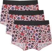 Ten Cate Meisjes Cotton Stretch 3-Pack Short Leopard Pink 98/104