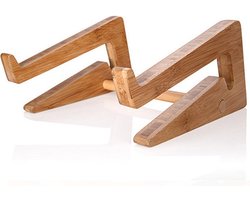 DWIH - Laptop standaard van bamboe - Ergonomisch werken - Universeel - Laptop verhoger - Laptophouder - Laptop accessoire