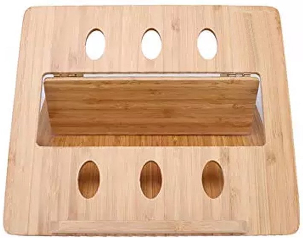Monitorstandaard ERGHOS, Bureau Organizer 9x65x31cm, in Bamboe