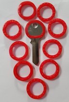 Kenringen - Sleutelhoes - Sleutelring - Rood - 10 Stuks