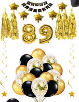 89 jaar verjaardag feest pakket Versiering Ballonnen voor feest 89 jaar. Ballonnen slingers sterren opblaasbare cijfers 89