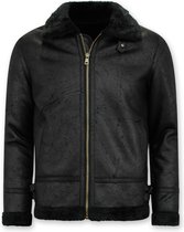 Shearling jacket - Lammy Coat - Zwart
