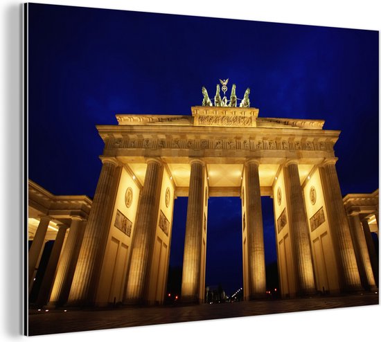 Wanddecoratie Metaal - Aluminium Schilderij Industrieel - Brandenburger Tor - Berlijn - Duitsland - 180x120 cm - Dibond - Foto op aluminium - Industriële muurdecoratie - Voor de woonkamer/slaapkamer