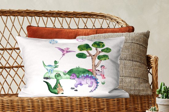 Coussins Coussins décoratifs - Oreillers Salon - 60x40 cm - Chambre d'enfant - Couleurs - Dinosaurus