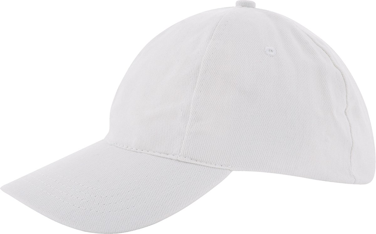 Kinder 5 Panel Cap - 100 % Geborsteld katoen - Wit