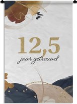 Tapisserie - Tissu mural - Anniversaire - 12 5 ans mariés - Proverbes - Citations - 60x90 cm - Tapisserie
