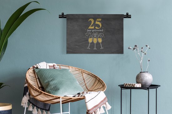 Tapisserie - Tapisserie - Mariage - Proverbes - 25 ans mariés - Citations - 60x40 cm - Tapisserie