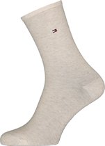 Tommy Hilfiger damessokken Casual (2-pack) - uni katoen - licht beige melange - Maat: 35-38