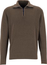 CASA MODA heren trui katoenmelange - honingraat structuur schipperstrui - lichtbruin -  Maat: 3XL