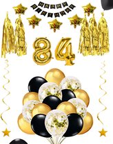 84 jaar verjaardag feest pakket Versiering Ballonnen voor feest 84 jaar. Ballonnen slingers sterren opblaasbare cijfers 84