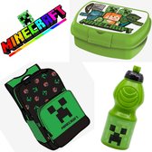 Minecraft tas Rugzak | Schooltas | Rugtas + lunchset TNT - Populaire game | Set 3-delig | Rugzak 36 cm 2 vakken 12L - Rugtas + Lunchbox + Drinkfles