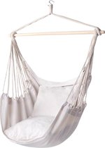 Kamyra ® Draagbare Hangstoel voor Binnen en Buiten - Zonder Standaard - Voor Dames en Heren - Cadeau voor Kerst - Wit 130x100cm