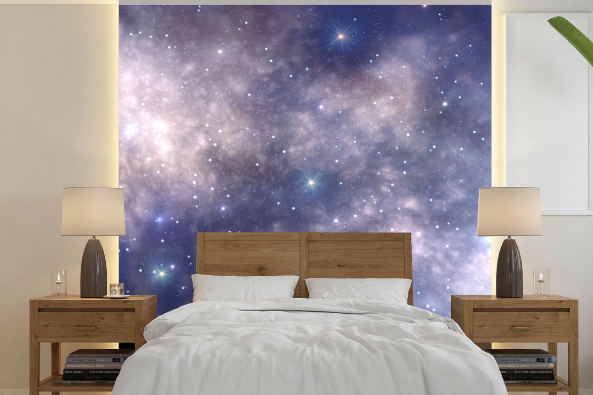 Behang - Fotobehang duizenden sterren in de Melkweg - Breedte 240 cm x hoogte 240 cm