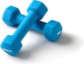 Basic-Fit Dumbbells® - 2 x 1 kg Set - Dumbells - Rubber - Blauw