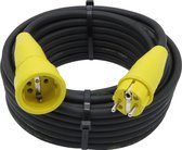 Verlengsnoer - 15 meter - 3G1.5 - Neopreen - IP44 - Randaarde - Gele stekkers - Verlengkabel