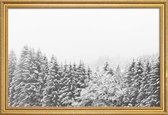 JUNIQE - Poster met houten lijst Winter In the Mountains -20x30 /Grijs