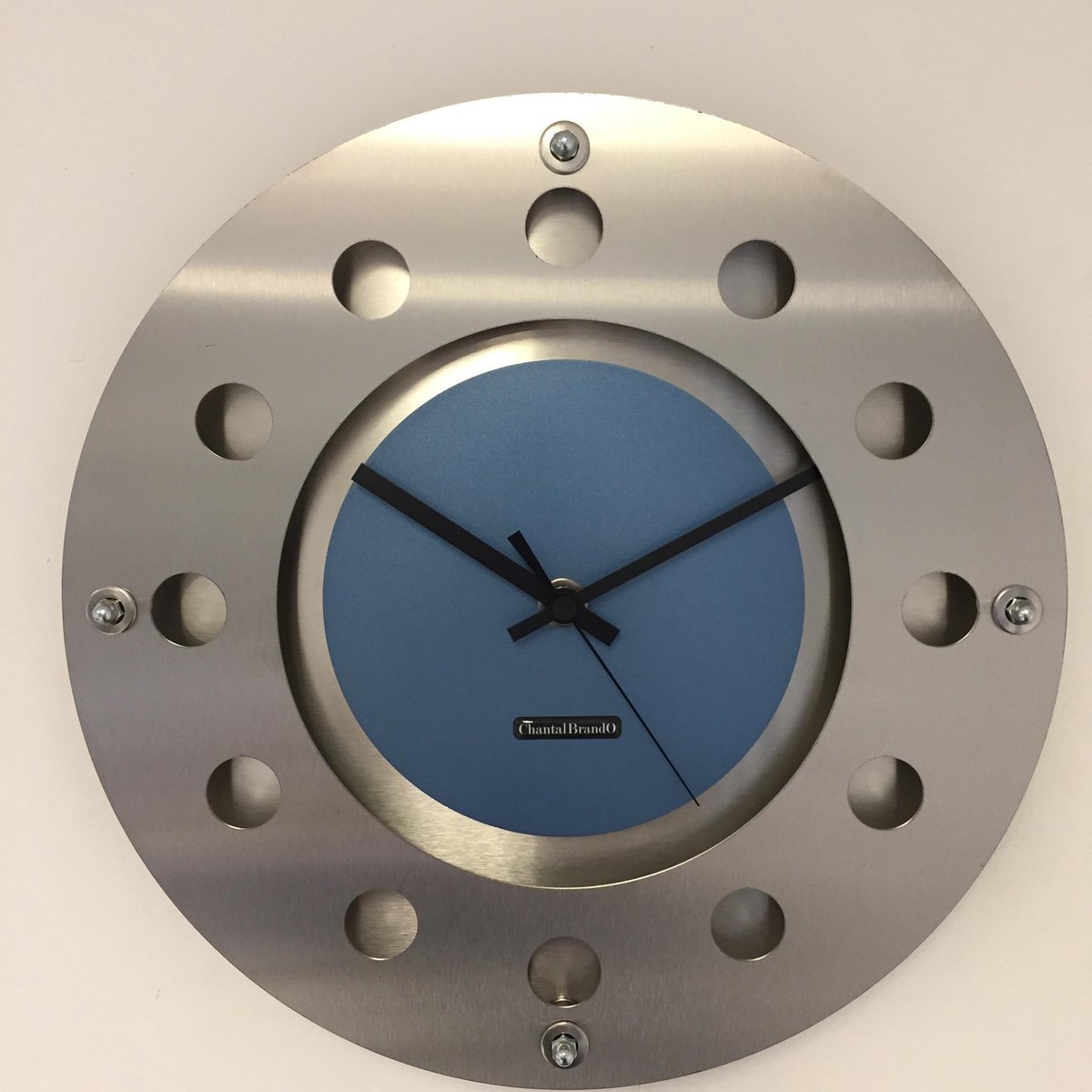 WANDKLOK MECANICA SMALL INNER CIRCLE MIDNIGHT BLUE BLACK MODERN DUTCH DESIGN HANDGEMAAKT 40 cm