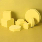 8 in 1 verschillende maten geometrische kubus effen kleur fotografie foto achtergrond tafel schieten schuim rekwisieten (geel)