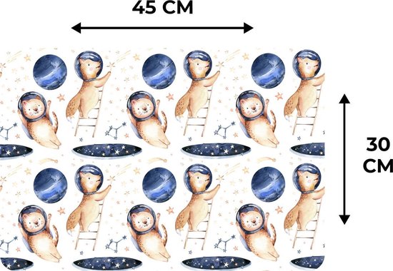 Set de table - Chat - Renard - Étoiles - 45x30 cm - 6 pièces