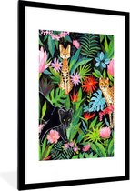 Fotolijst incl. Poster - Jungle - Dieren - Planten - 80x120 cm - Posterlijst