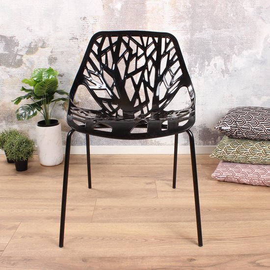 DS4U Forest - chaise de salle à manger en plastique - complètement noir |  bol.com