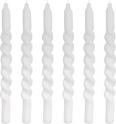 Candle Party X Kyra Vetketel - gedraaide kaarsen - twisted candles - Spiraal Effen Wit - set van 6