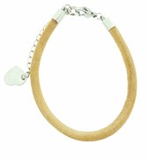 KIYAYO Leren armband beige