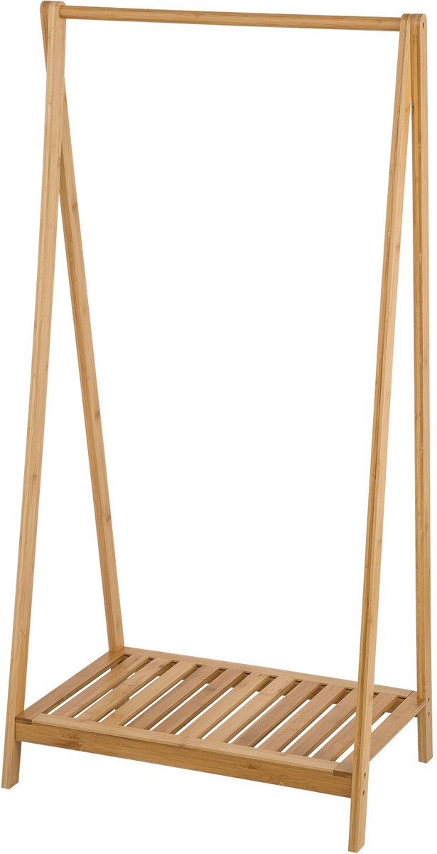 Kamyra® Bamboe Kledingrek - Houten Hanger voor Kleren - Stabiele Kledingstang - Vrijstaand - 60 x 35 x 120 cm