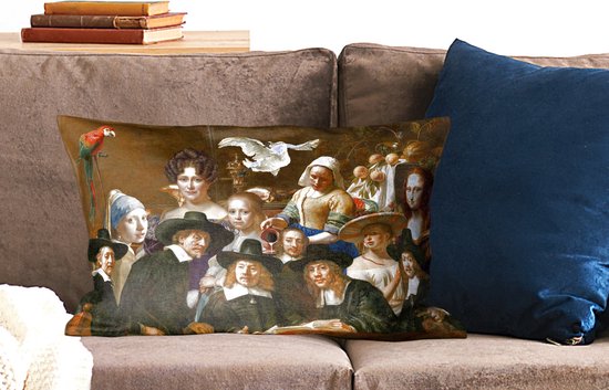 Kussenhoes 60x40 cm Oude Meesters - - Collage - / Polyester -... | bol.com